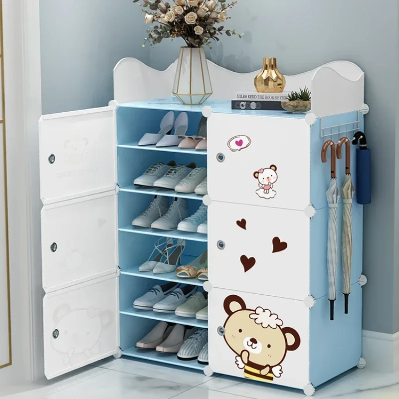 Simple shoe cabinet, indoor good-looking, large-capacity multi-layer shoe rack, dust-proof storage, artifact, rental house