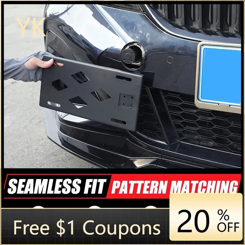 

Car License Plate Bracket Front Tow Hooks License Plate Mount License Plate Frame For BMW 3 Series G20 2020-2022 Car Accessories