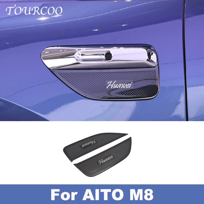 

For AITO M8 2025 Car Side Camera Protection Covers Stickers Stainless Steel Decoration Sticker Modification Accessories