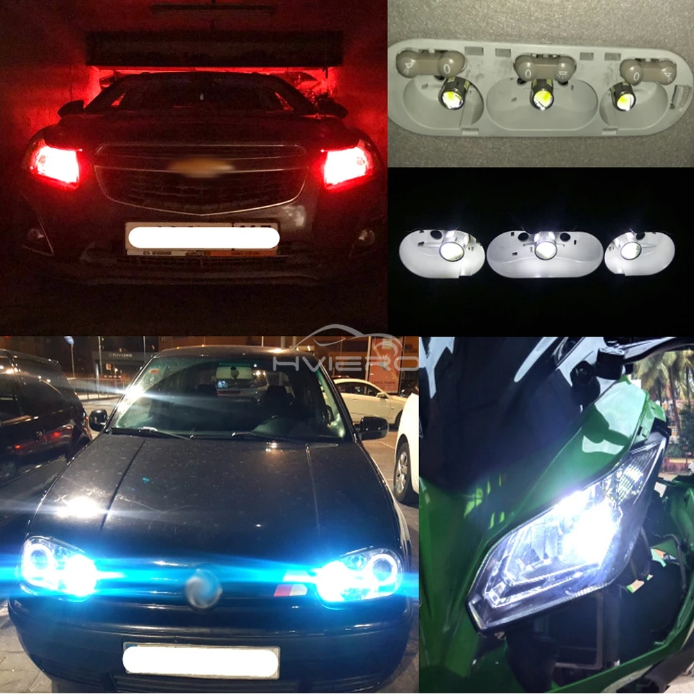 2/10pcs Car Parking Tail Light T10 5630 Backup Turn Signal Lamp Led Reverse Side Marker Bulb W5W 6SMD Multiple Colors Auto Brake