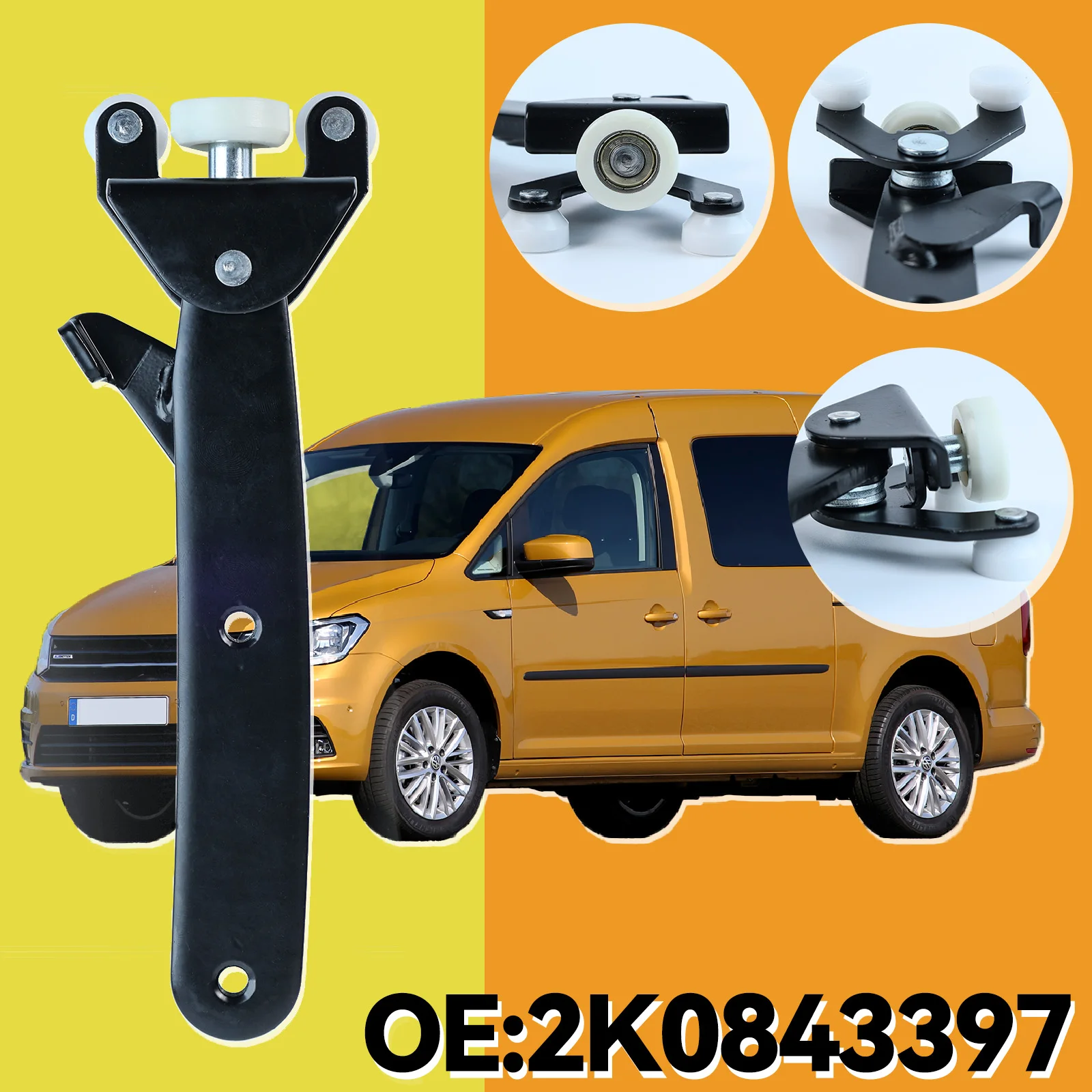 

2K0843397 Side Sliding Door Bottom Lower Roller Guide Left Passenger Side For VW Caddy 2004 2005 2006 2007 2008 2009 2010