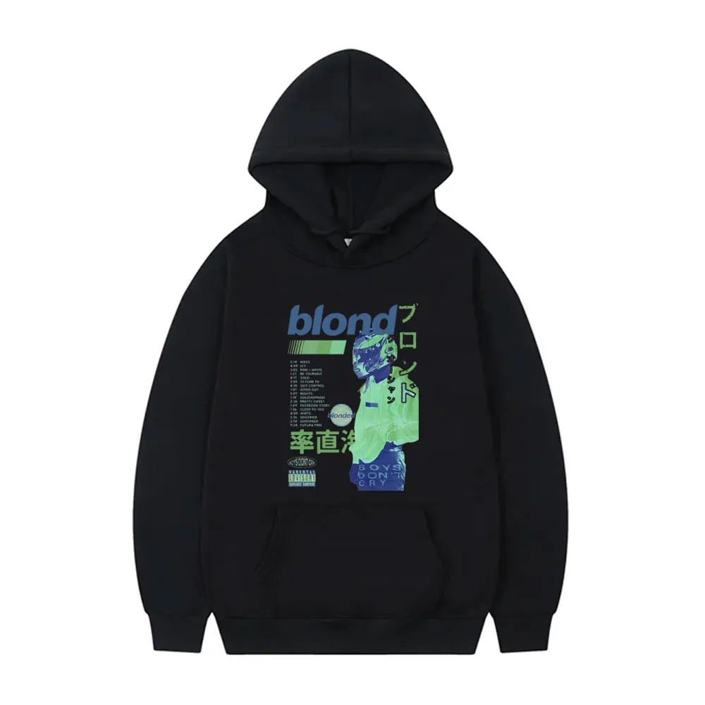 

Hot Sale Rapper Frank Print Pullover Hoodie Men Women Hip Hop Ocean Fashion Oversized Sweatshirt Male Blond Retro Old Hoodies