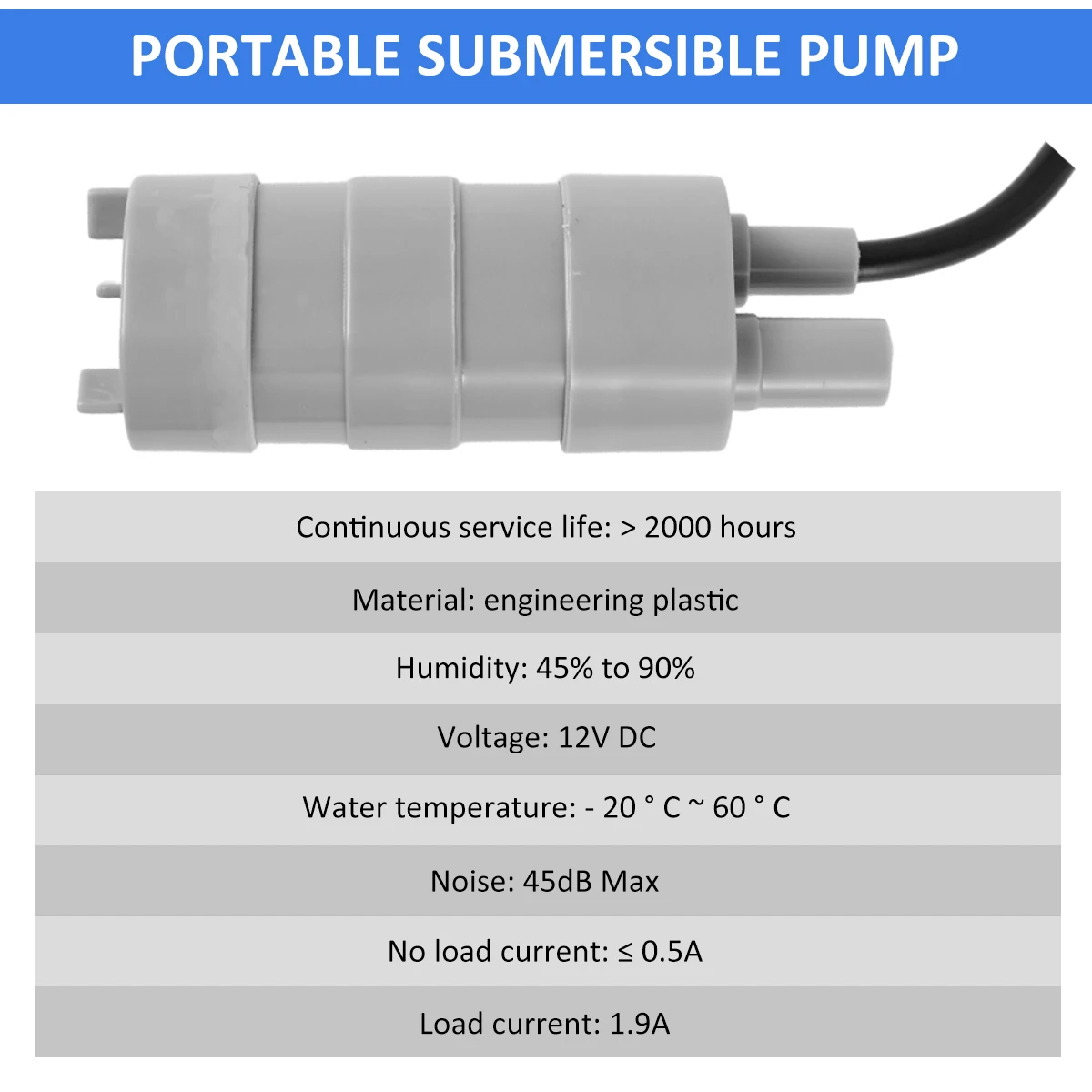 Mini Water Pump DC 12V Submersible Water Pump 900L/H Portable High Flow Pumps Compact High Lift Diesel Oil Water Pump for House