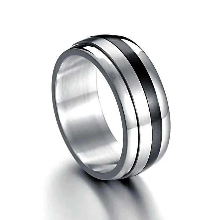 Fashion 10MM Vintage Titanium Steel Rotated Ring For Men and Women