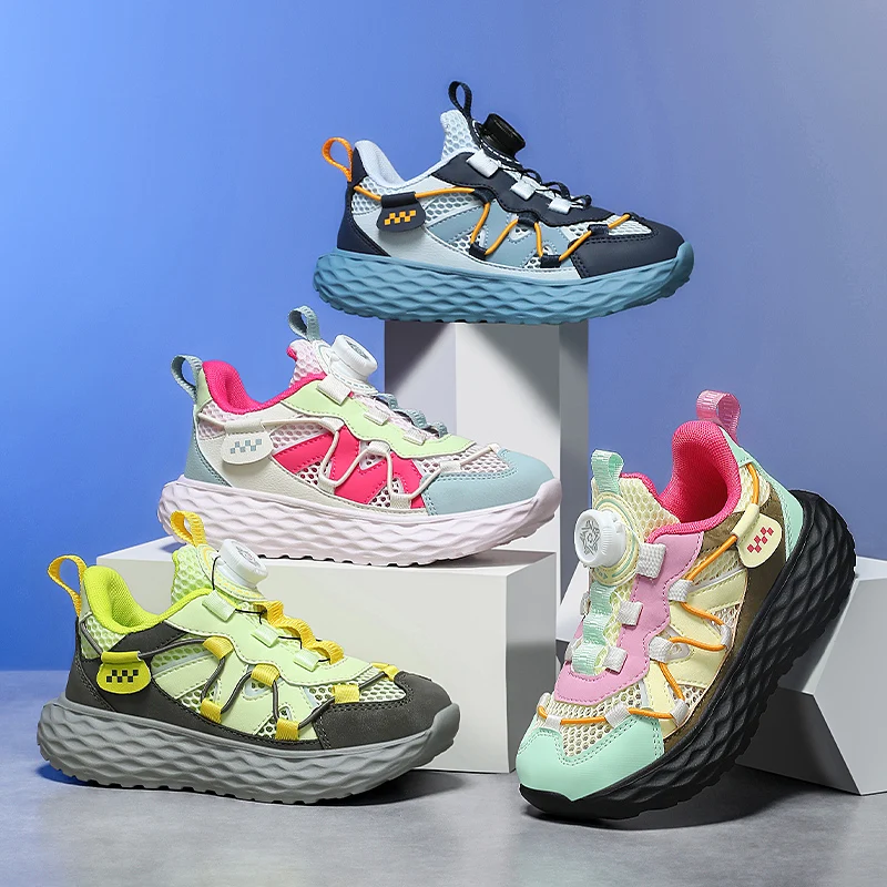 

Kids Knit Mesh Sneakers, Light Anti Slip Rubber Sole Sports Shoes for Boys Girls Daily School Walking and Play Activities