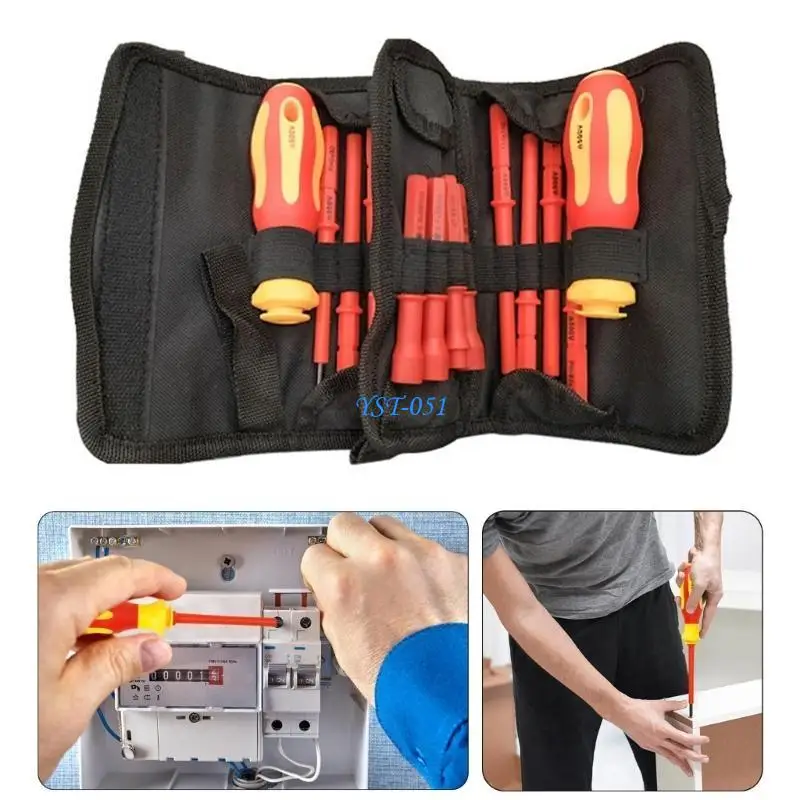 

E15A Comprehensive 18Piece Electrical Screwdriver Set for Mechanics Electricians Household Maintenance with Insulated Handle