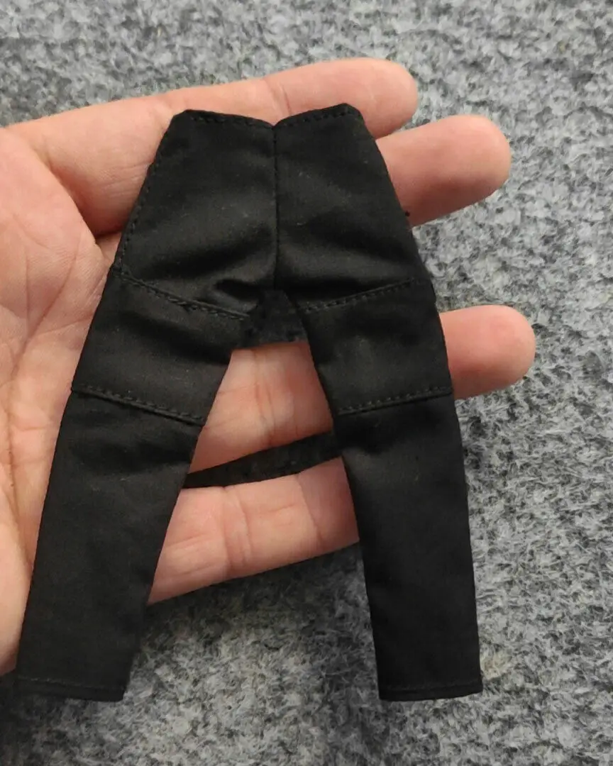 E4-12  1/12 Scale Black combat Overalls Workshop pants Fit 6