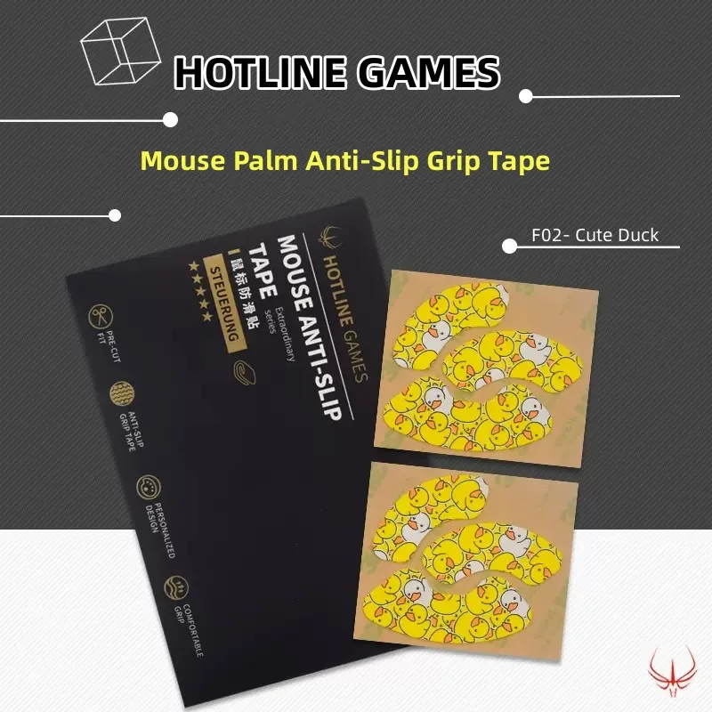 2Sets Hotline Games Mouse Palm Anti-Slip Grip Tape Colourful Handmade Sticker For Gaming Mouse Sweat Resistant (0.68mm)