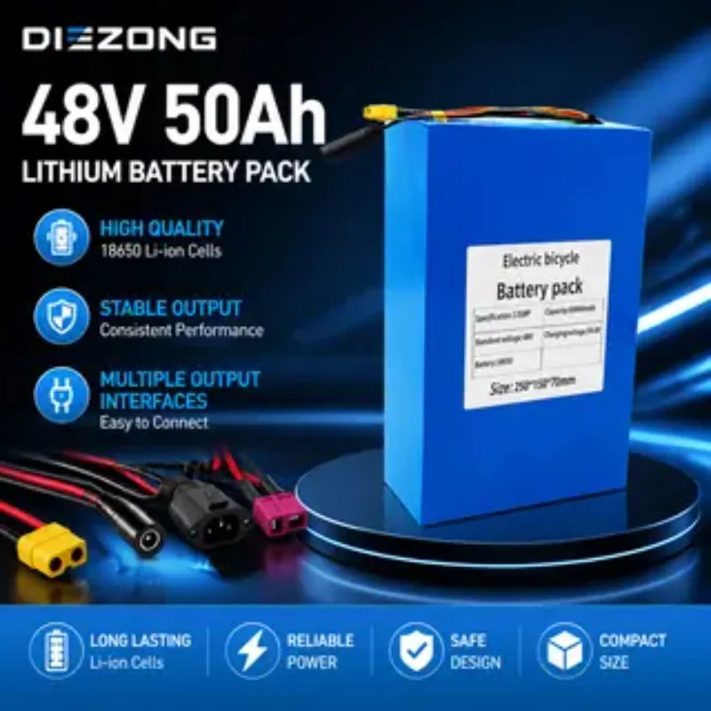 18650 13S8P 36V 48V 50Ah 50000mAh Lithium Battery Pack Large Capacity Suitable for Scooter Moped FAST SHIPPING IN STOCK