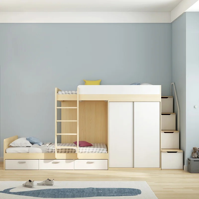 IKAZZ bunk bed up and down high and low bed matching storage staircase