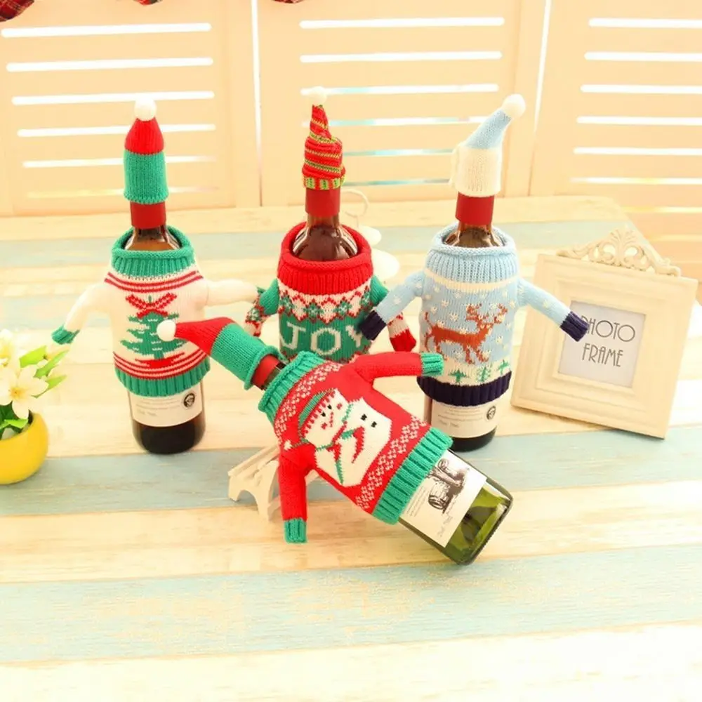 Gifts Tableware New Year Decor Merry Christmas Wine Bottle Cover Champagne Bottle  Cover Party Supplies Christmas Decorations