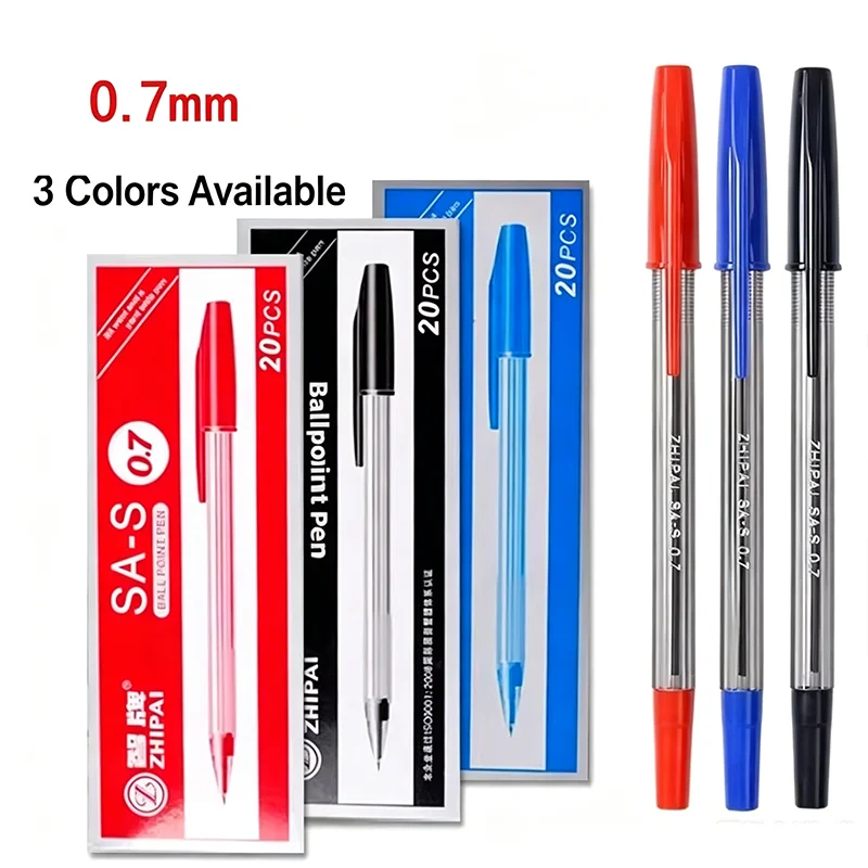 10/20Pcs Ballpoint Pens – Black/Red/Blue, 3-Color Set, Smooth Writing Quick-Dry Ink for School Office Home Supplies - view 2