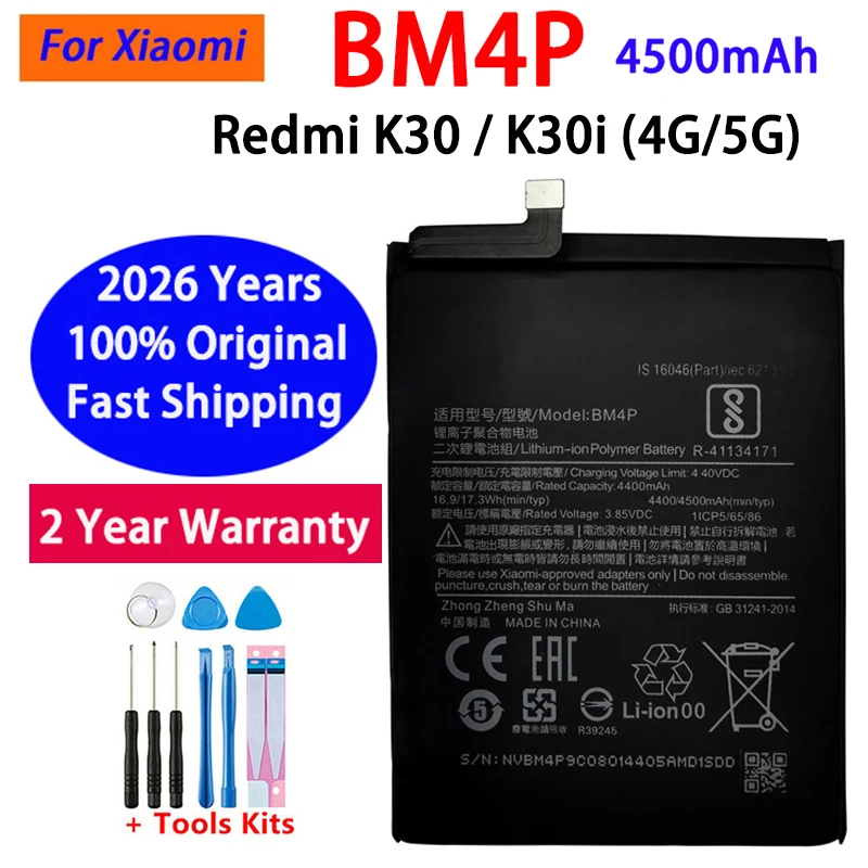 

100% оригинальная сменная батарея для телефона BM4P 4500 мАч для Xiaomi Redmi K30/Redmi K30i (4G/5G), быстрая доставка