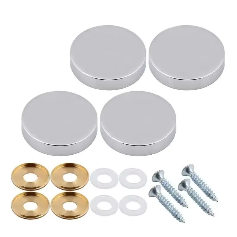 Top Luxury 100PCS Pure Brass Flat Advertising Nails Acrylic Billboard Sign Glass Mirror Nails Screws Chromed Decorative Caps
