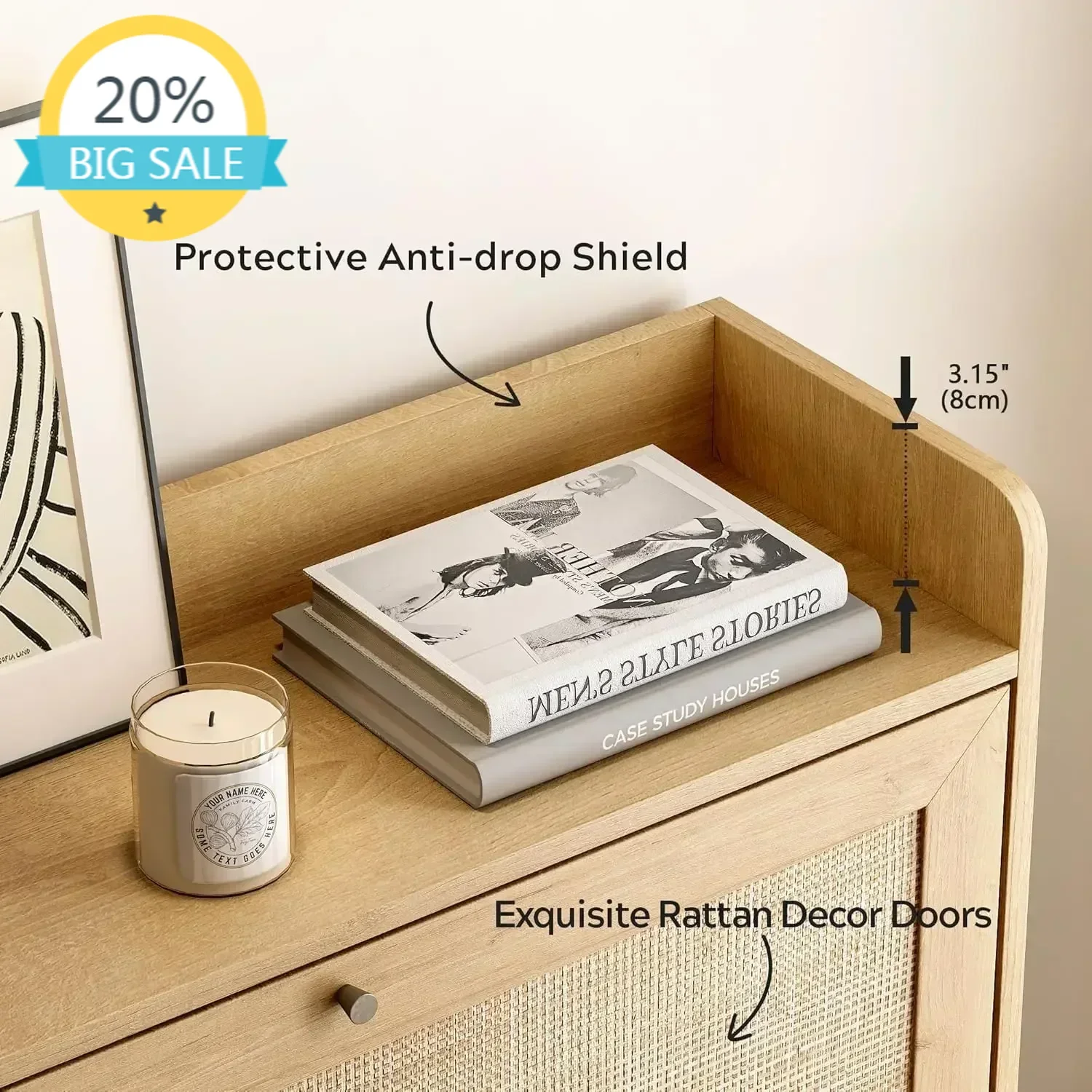 

Бестселлер XMSJ-Sale: Комплект из 2-х ротанговых тумб для обуви, органайзер для обуви в стиле фермерского дома с 2 откидными ящиками, деревянный скрытый шкафчик в стиле бохо