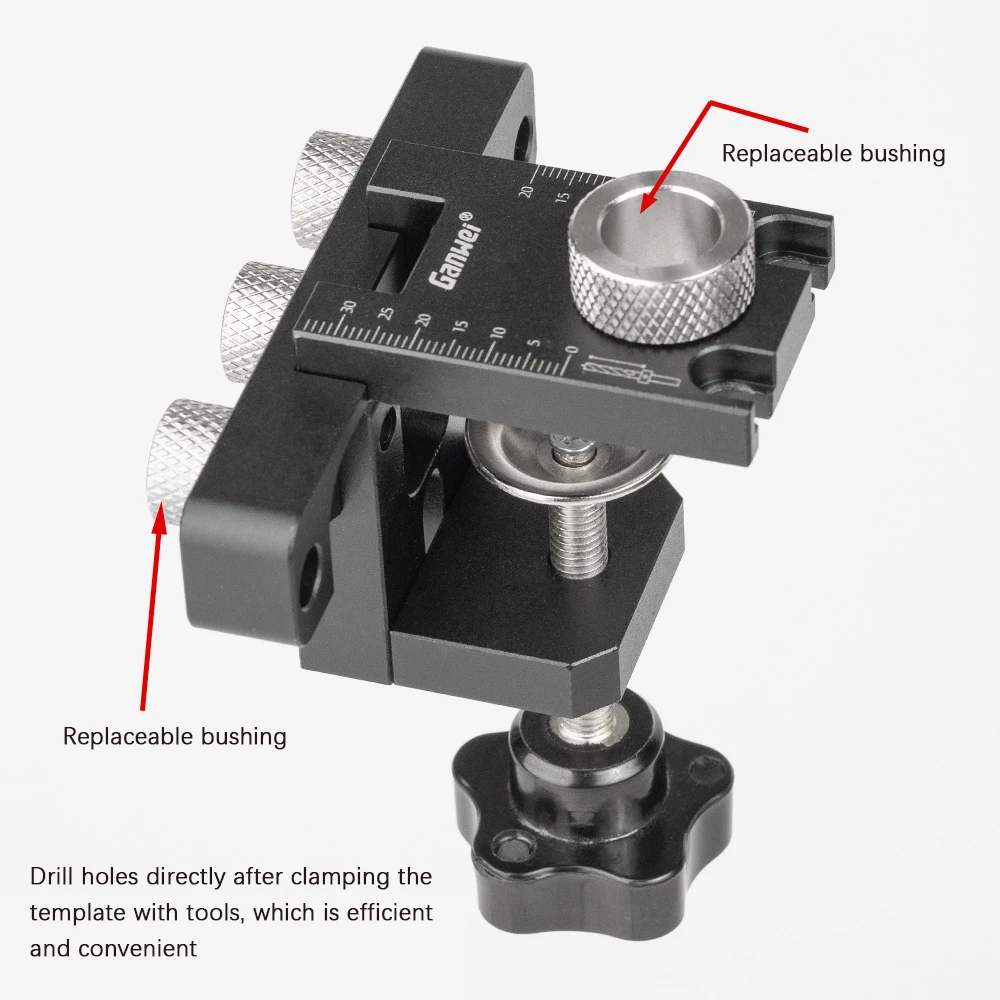 Jig di tassamento regolabile tasca per la lavorazione del legno 3 in 1 foro Jig 8MM 10MM boccole guida di perforazione localizzatore strumenti di