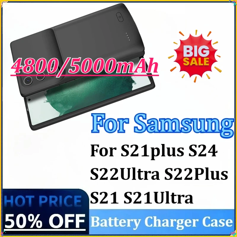 جديد 4800/5000mAh قوة البنك شاحن البطارية الحال بالنسبة لسامسونج S21plus S22Ultra S24 S22Plus S21Ultra S21 قوة البنك البطارية #1