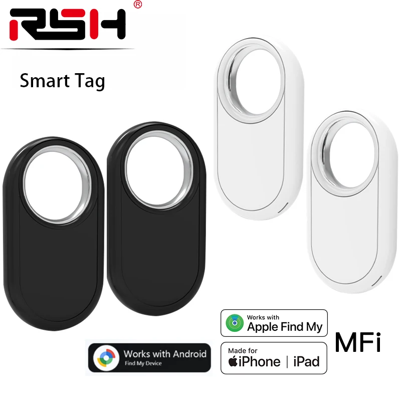 RSH Smart Tag GPS Bluetooth Tracker Work with Android/IOS Apple/Google Find My Locator Luggage Suitcase Key Finder