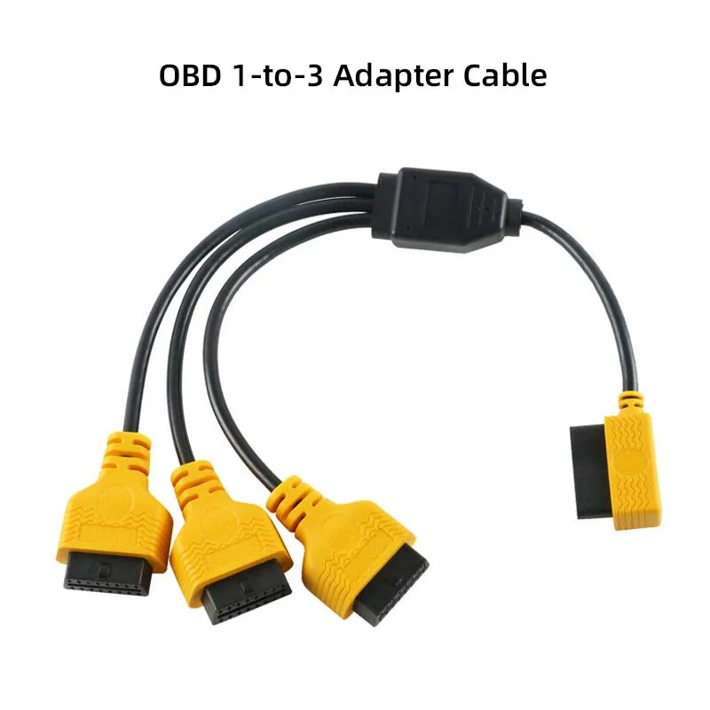 Car OBD Extension Cable Splitter: 1-to-3 Adapter, OBD2 Connector, 16-Pin, 16-Core Expander