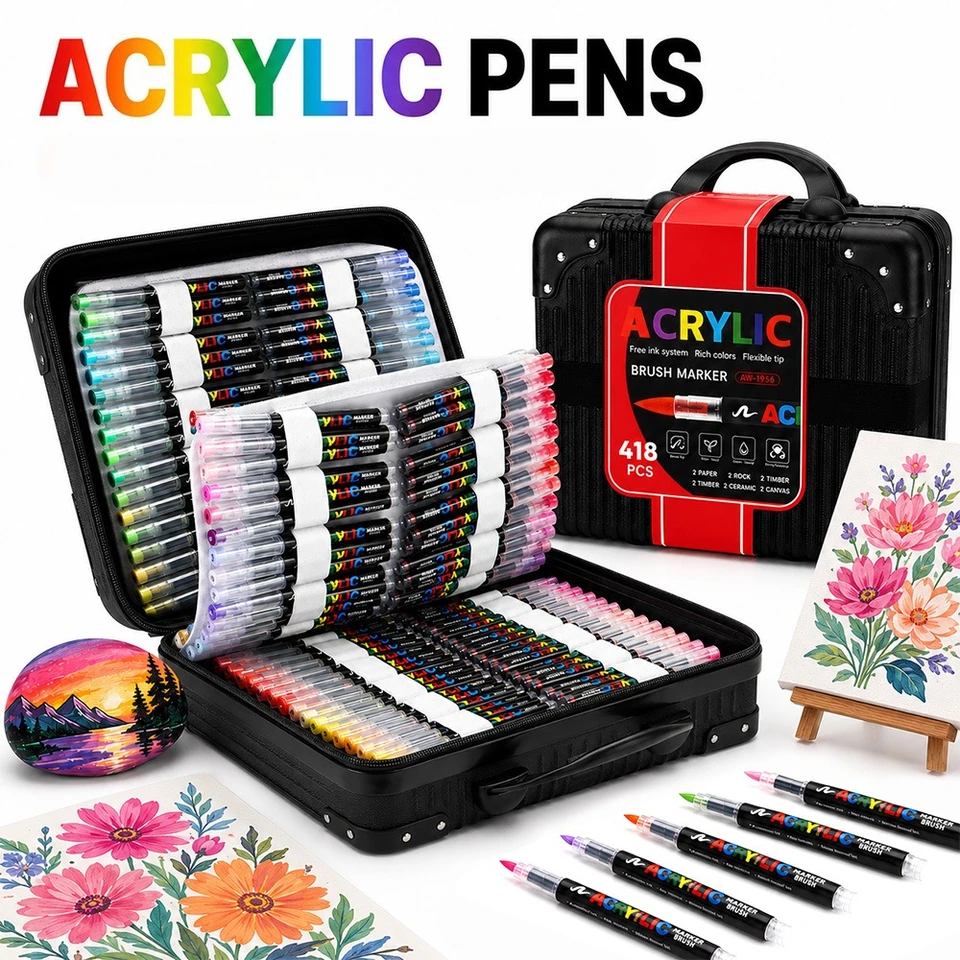 418 Colors Acrylic Markers Set Professional Painting Artistic