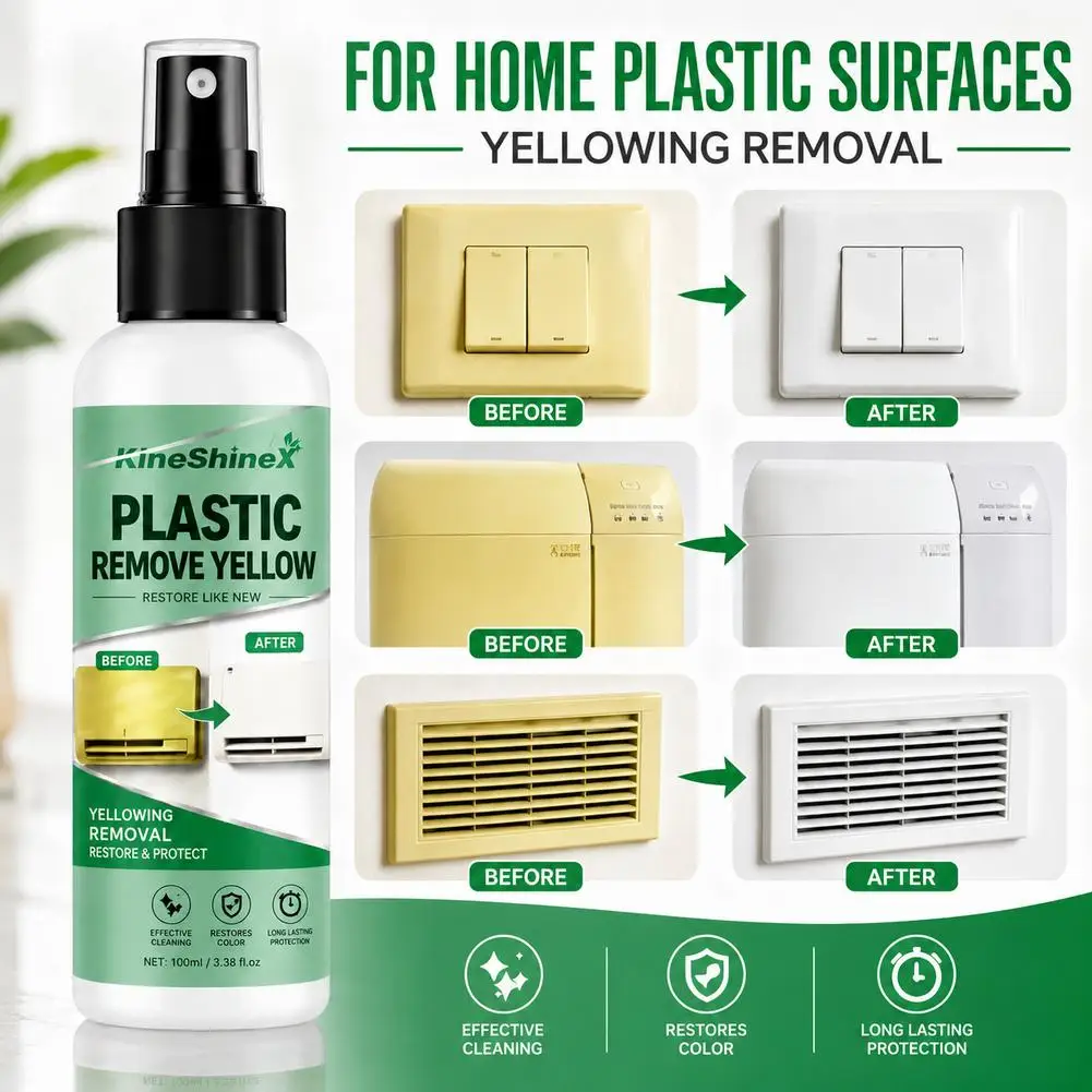 Plastic and Rubber Yellowing Remover and Restorer - Instantly Removes Oxidation and Repairs Scratches on Air Conditioners, Cars,