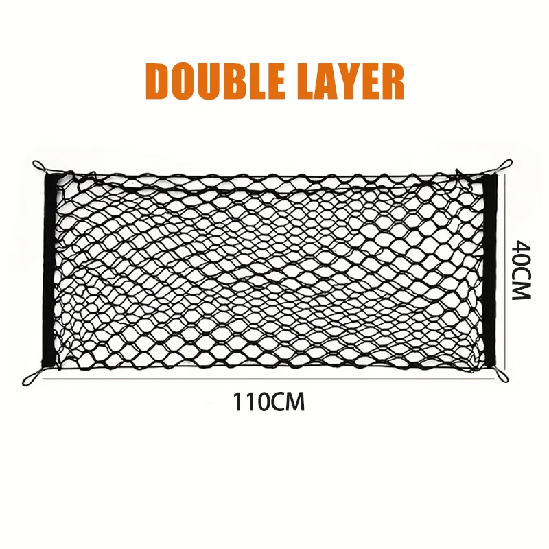 For Toyota RAV4 1995-2025 Car Rear Cargo Net Double Layer Adjustable Stretch Elastic Storage Organization Net 1999 2001 2024