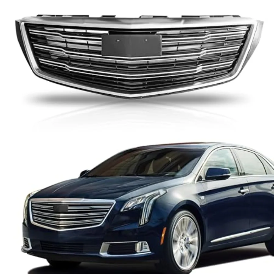 

Передняя сетчатая решетка радиатора черная с хромированной отделкой, совместимая с Cadillac XTS 2018-2019, артикул 84496433