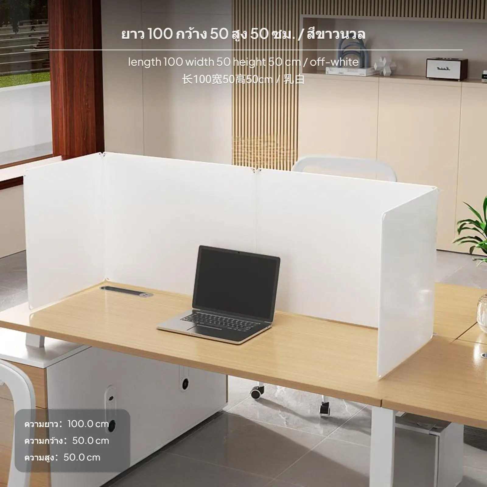 Desk Partition Desktop Privacy Divider Lightweight Polypropylene Barrier for Meetings Libraries Study