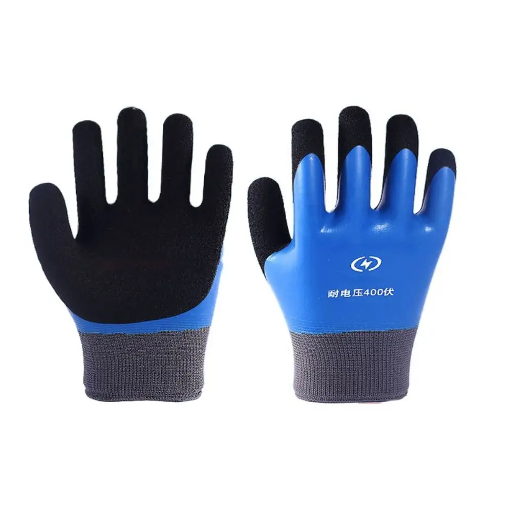 Blue Electrician Insulating Gloves Withstanding Voltage 400V High Elasticity Work Safe Gloves Industrial Safety