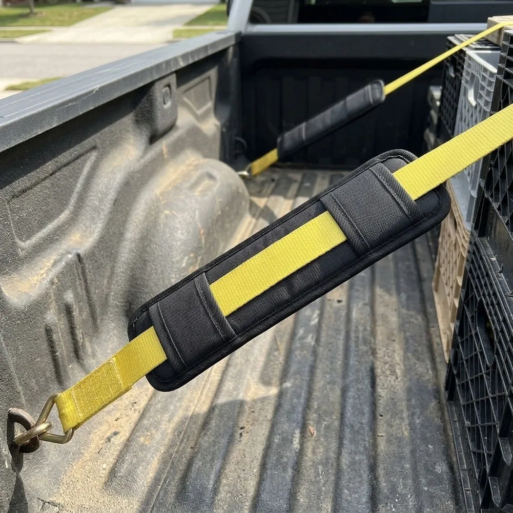 4 Pack Ratchet Strap Protective Sleeves Oxford Material 30.5 x 10 cm Reinforced Edges for Cargo and Vehicle Use