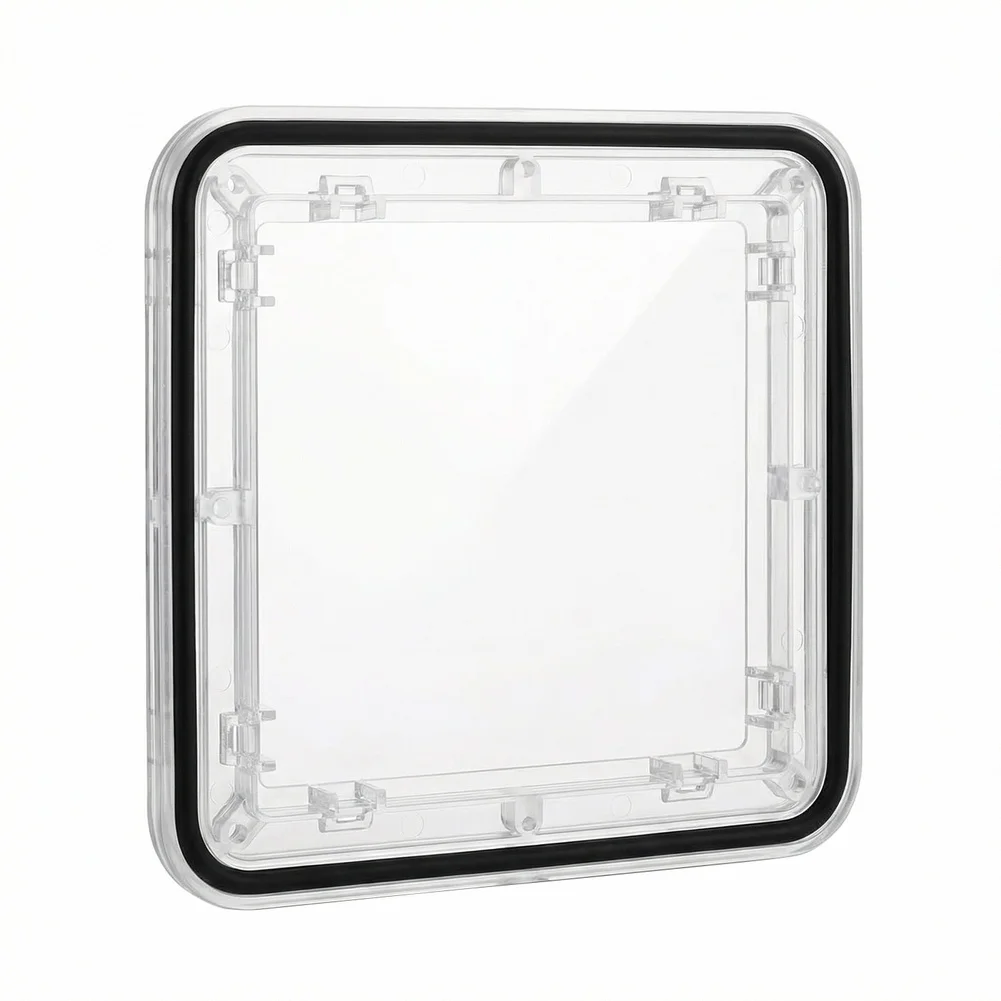 Clear Polycarbonate Observation Window 11.8x11.8cm for Electric Meters Shatterproof Waterproof Flame Retardant Snap Fit
