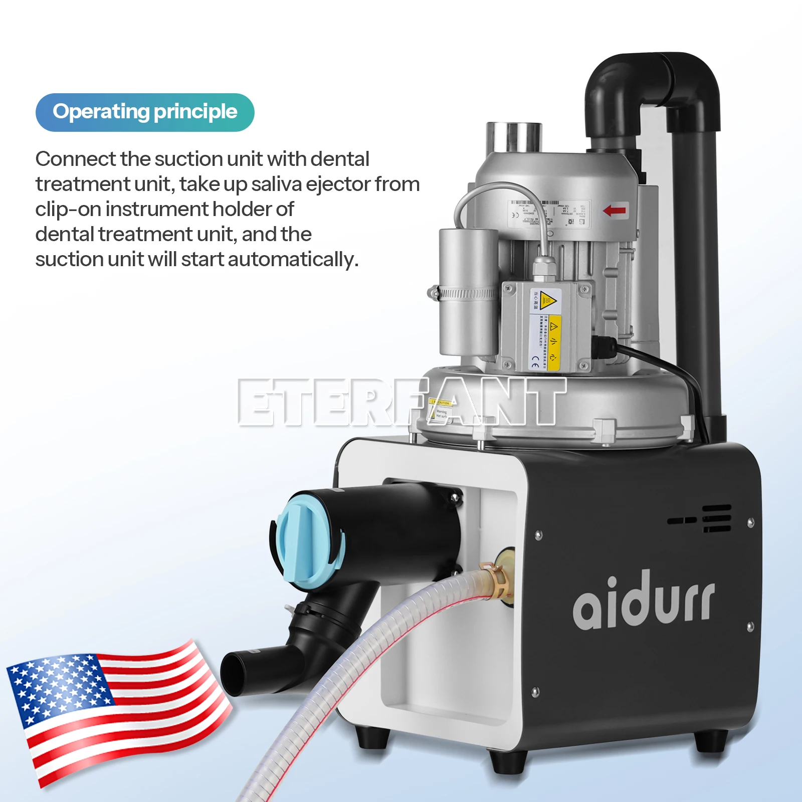 Sistema de vácuo elétrico dental da máquina de sucção de101 600l/min, bomba de vácuo, máquina de sucção de frequência variável, tipo semi-seco