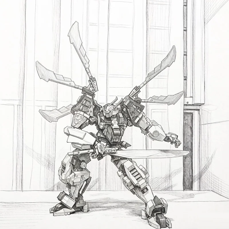 Image of 1055-teiliges Kou's Titan Phantom Ninja Modell Bausatz Heimdekoration Spielzeug für Weihnachten Hochwertiges Möbelgeschenk