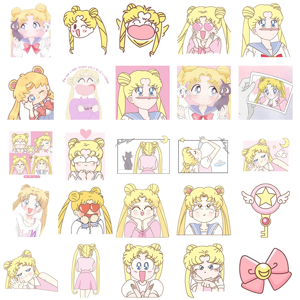 10/30/50 قطعة لطيف بحار القمر أنيمي ملصقات Kawaii فتاة الجمالية الشارات لعبة طفل DIY بها بنفسك حقيبة القرطاسية المحمول الكرتون ملصق