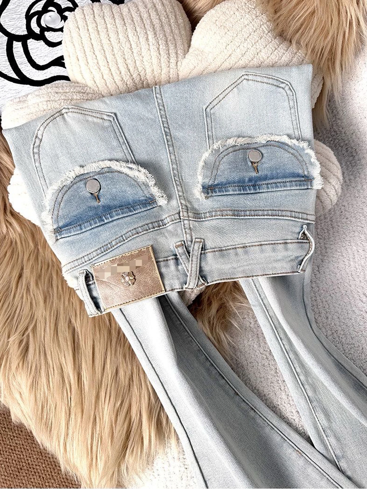 

Новые женские летние джинсы-клеш в американском стиле с высокой талией, удлиненные, стройнящие, с эффектом подтяжки ягодиц, из денима