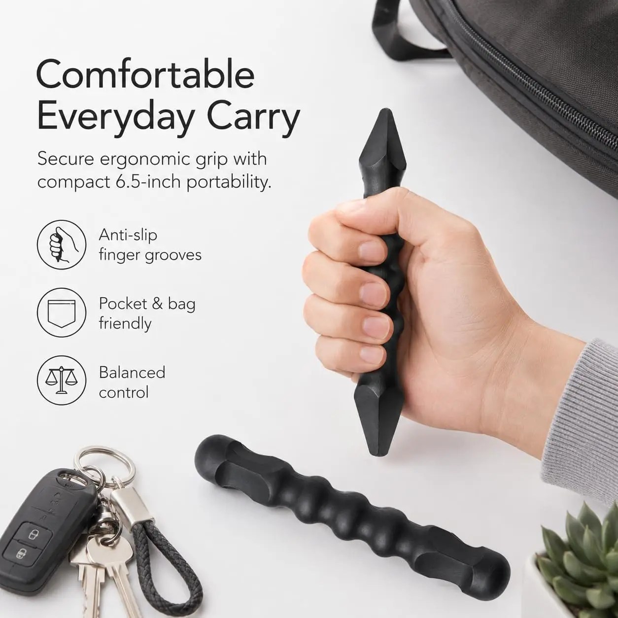 Yawara Stick Koga SD1 Palm Stick Set 6.5 Inch Made of High Impact Polymer Good for Security and Sports Outdoor Self Defense Tool
