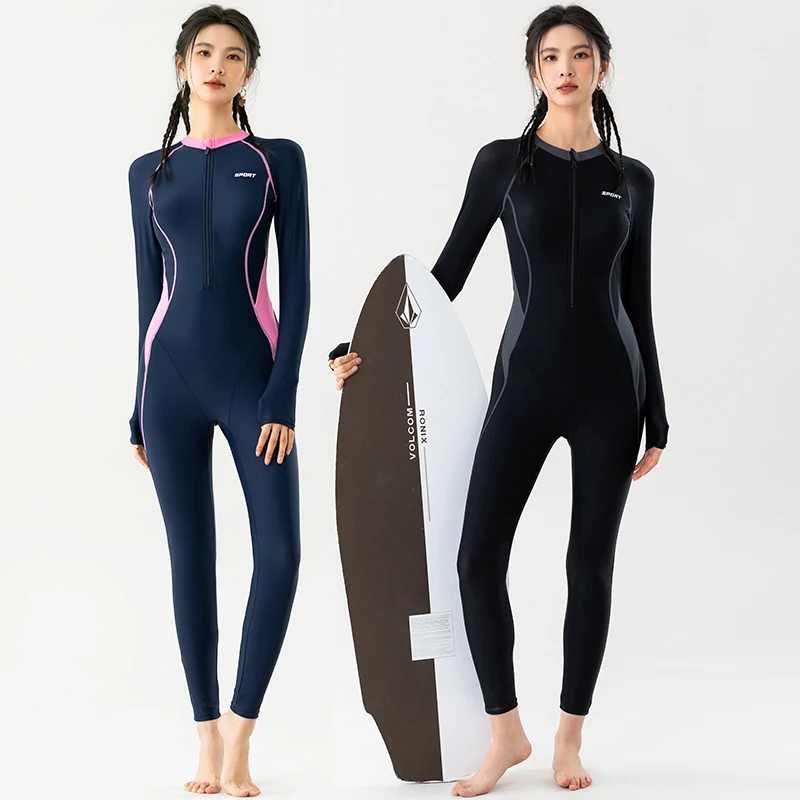 

One-piece Wetsuit Long Sleeve Long Trousers Sun Protection Wetsuit Ladies Quick Dry Snorkelling Suit