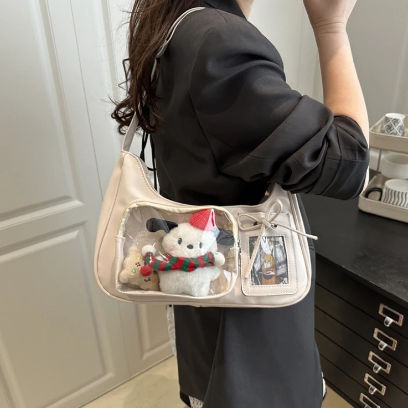 حقيبة كتف Y2k عالية القيمة، تصميم عصري جديد، حقائب كروس لطيفة ومتعددة الاستخدامات، إغلاق بسحاب بسيط