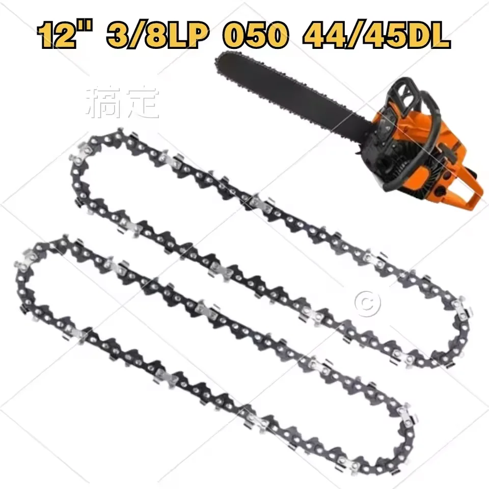 12 Inch Metal Chain Saw 45 Drive Link 3/8 Pitch Chainsaw Chains 22 Teeth Saw Chain for Electric Chainsaw Replacement Spare Parts