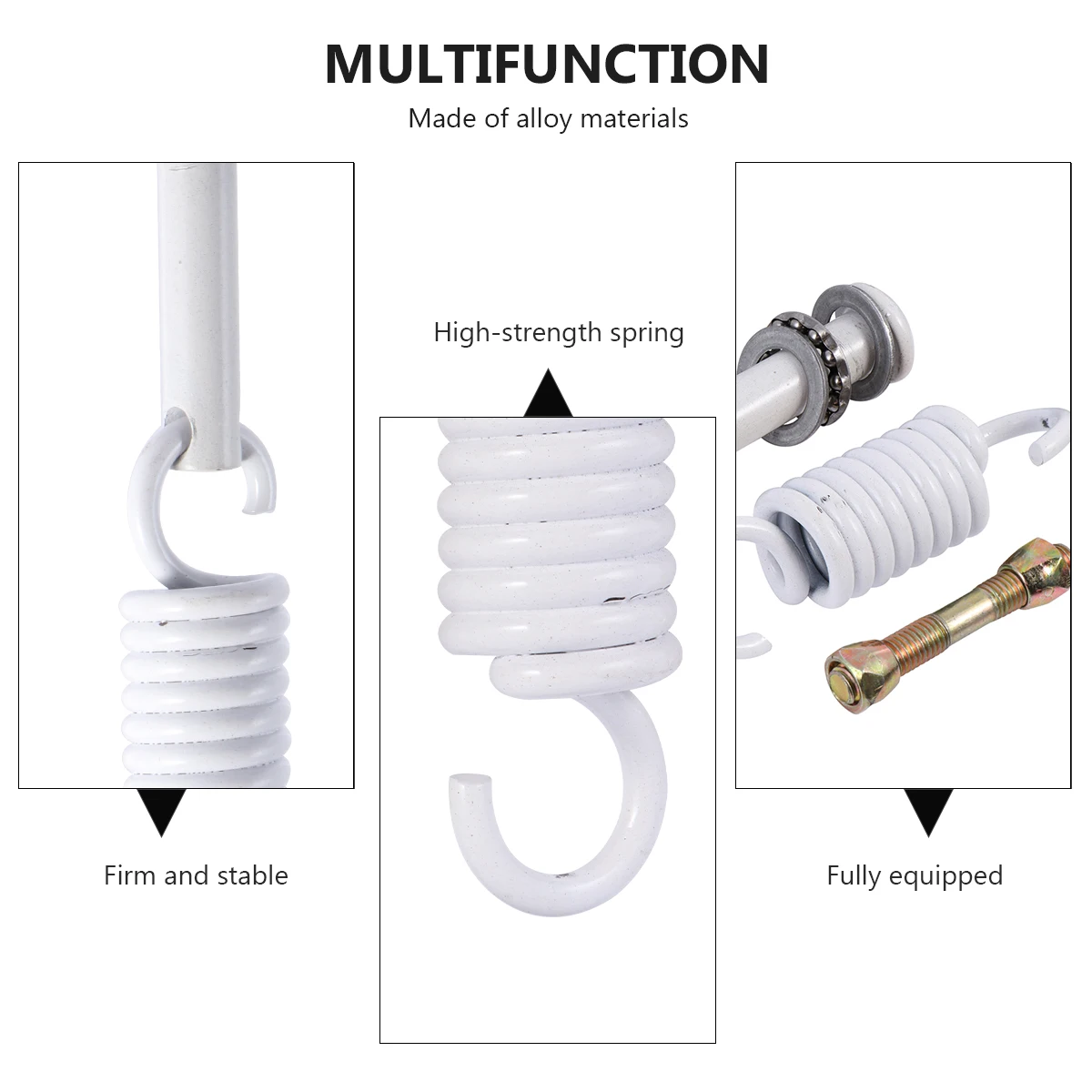 

Spring Swing Hook Hammock Parts Replacement Stainless Steel Durable White Single Spring Set Climbing Accessories Outdoor