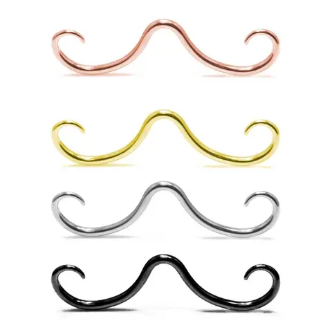 Septum Mustache Nose Rings Stainless Steel Nose Fashion Nose Rings Hoops Septum Piercing Jewelry for Men and Women