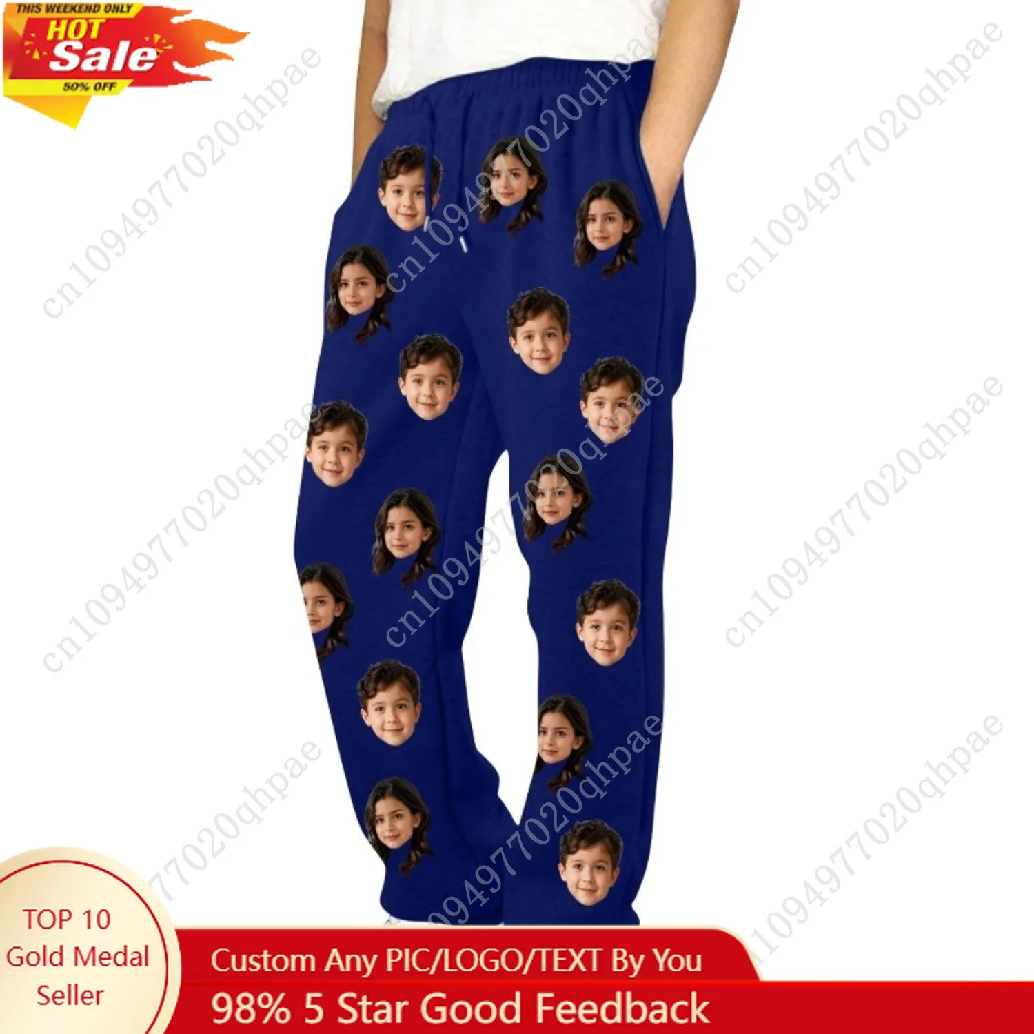 

Boys Girls Funny Custom Sweatpants Novelty Casual Sports Lounge Pants Personalized Drawstring Joggers with Pockets