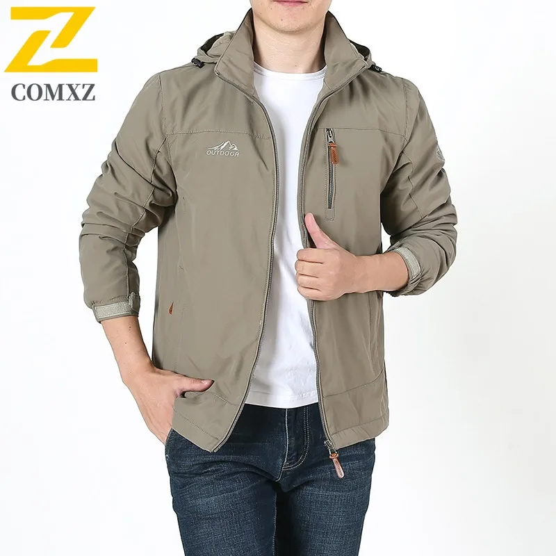 COMXZ Autumn 2025 Spring Autumn Thin Workwear Men All-Match Autumn Casual Jacket outdoor sports street lightweight windbreaker