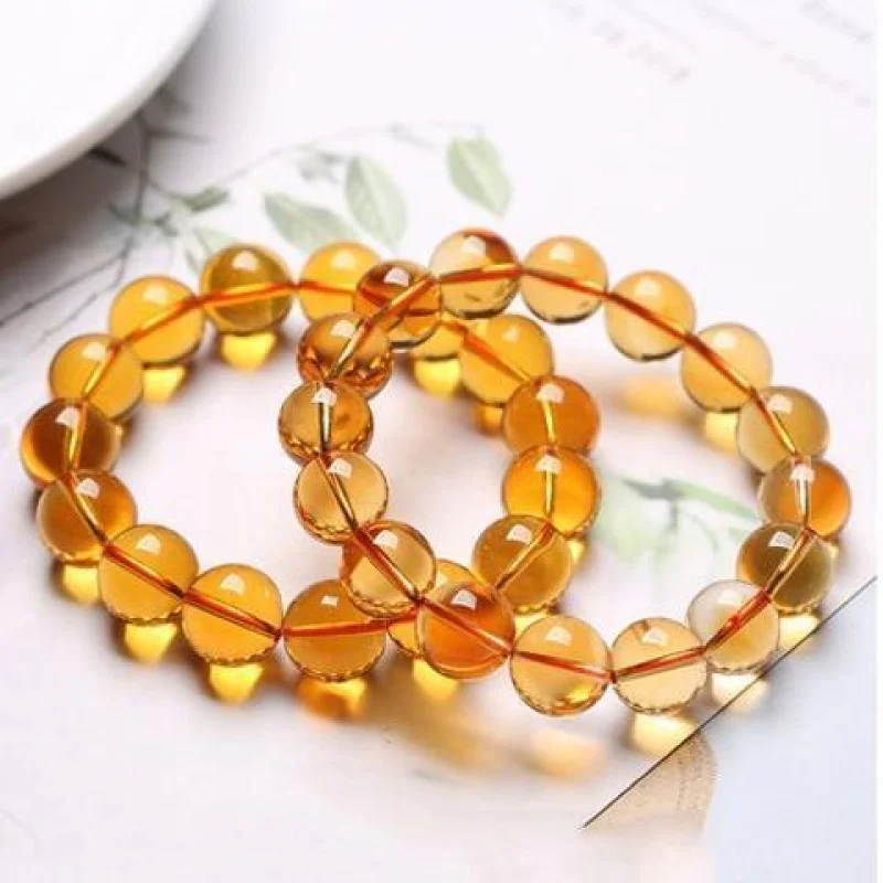 

Натуральный бразильский браслет из цитриновых бусин класса А