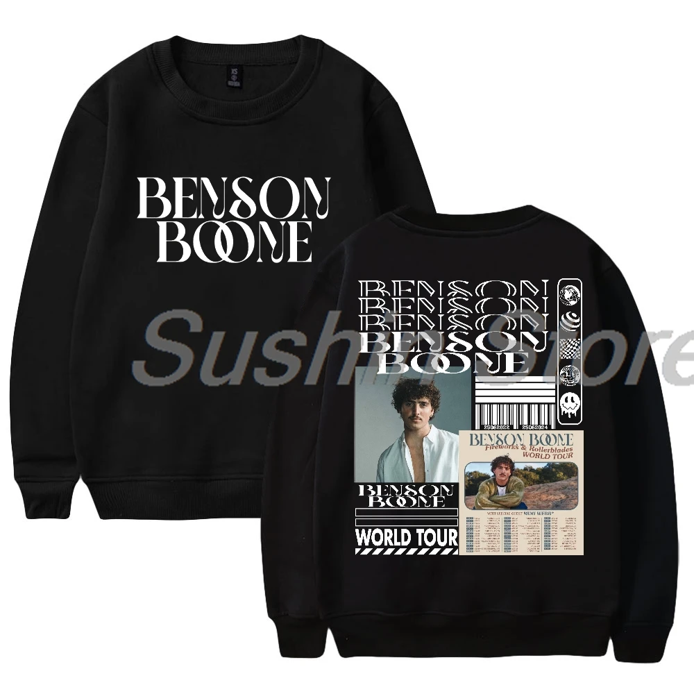 

Benson Boone Fireworks & Rollerblades Album 2024 Tour Crewneck Long Sleeve Streetwear Women Men Sweatshirt Fashion Clothes