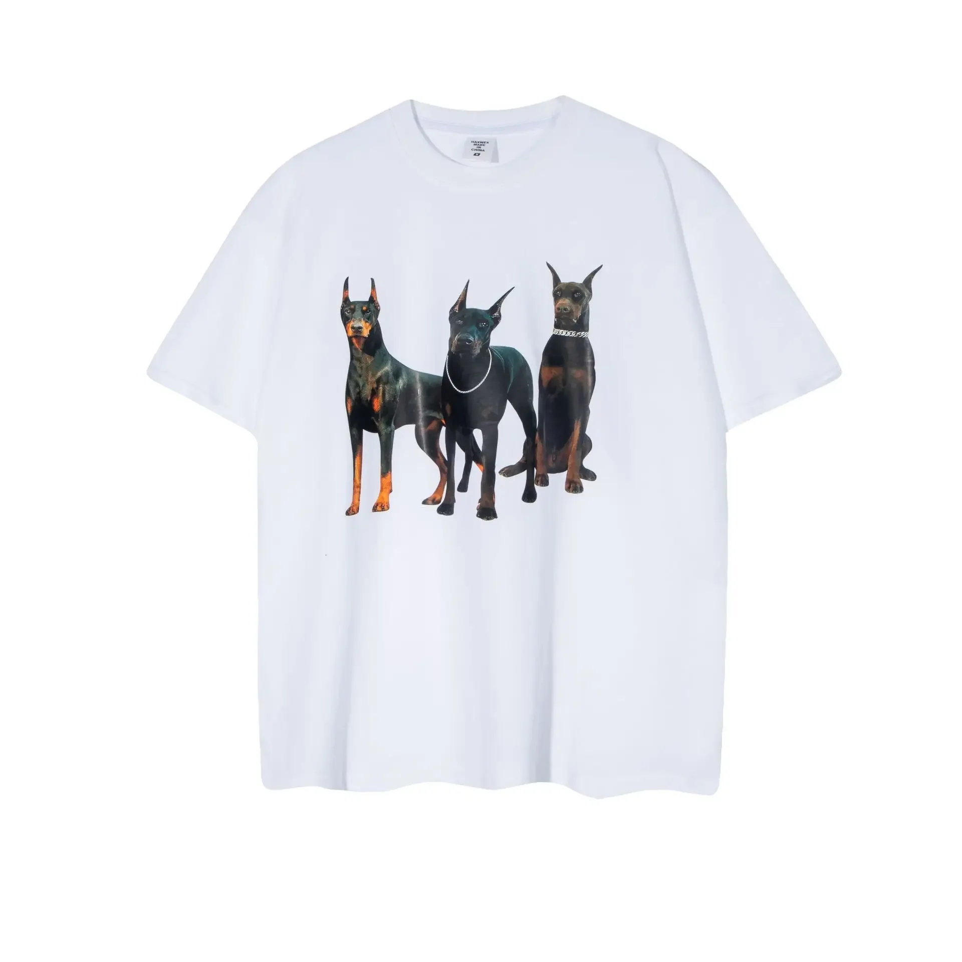 Loose and Simple Du Bing Dog Printed Plus Size T-shirt American Cartoon Hip Hop Street Trendy Men's and Women's Short Sleeves