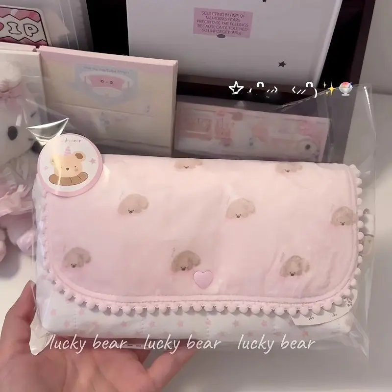 New Ins Cute Puppy Pencil Case Korean-Style Multi-Compartment Large-Capacity Stationery Case Portable Storage Pouch for Students