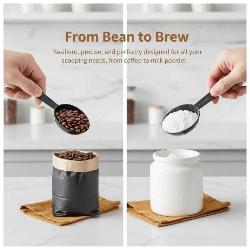 10Pcs Black White Measuring Teaspoon Scoop Plastic 7g 15ml Measuring Spoons Milk Powder Spoon Coffee Beans Container Scoops