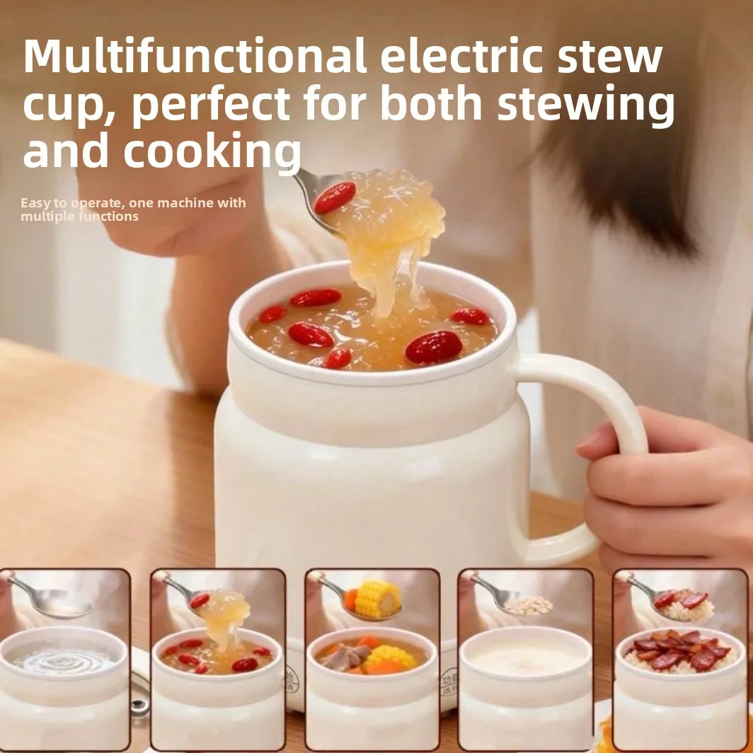 110V Multi-Function Ceramic Electric Stewing Cup Portable Mini Health Kettle Electric Water Boiler for Tea Porridge & Milk
