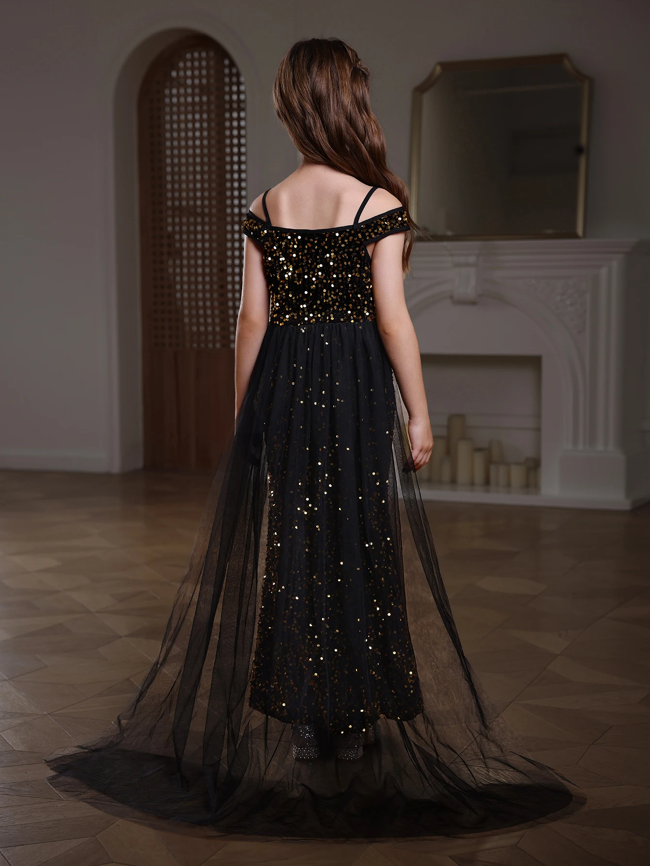 Enchanting Sequined Fish Tail Dress, one-shoulder Floor Length Gown Dress For Prom Wedding Evening Birthday Party